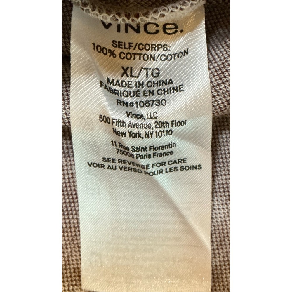 Vince Heavyweight Flannel Shirt XL Brown Beige Plaid Cotton Button Up Overshirt - Picture 4 of 7